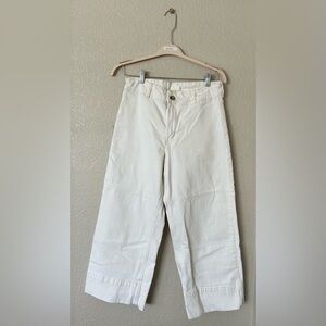 H&M White Cropped Wide Leg Jeans
